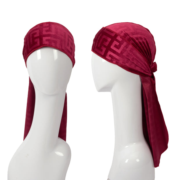 Red by Kiss Bow Wow X Power Wave Pattern Velvet Durag