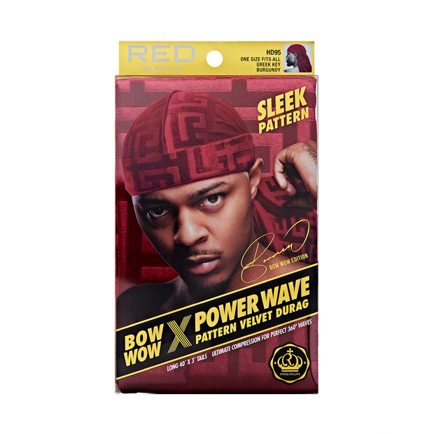 Red by Kiss Bow Wow X Power Wave Pattern Velvet Durag