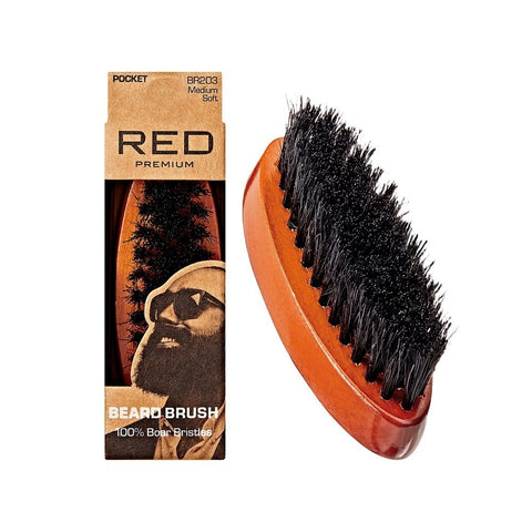 Red by Kiss Premium Beard Medium Soft Pocket Brush-BR203