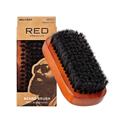Red by Kiss Premium Beard Medium Soft Military Brush-BR200