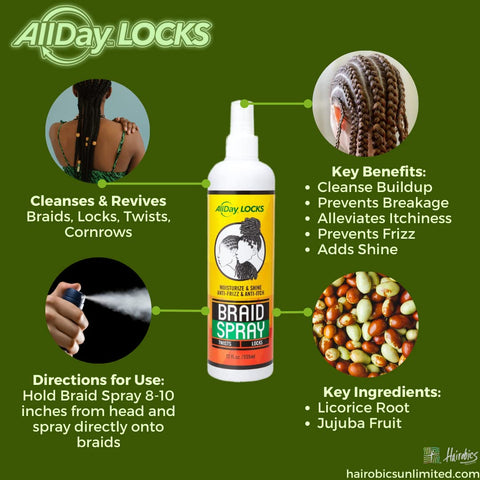 AllDay Locks Braid Spray 8oz