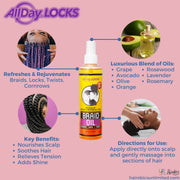 AllDay Locks Braid Oil 8oz
