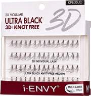 I Envy Knot-free Ultra Black 3D Individual Lash – Long KPE06UD