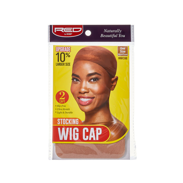 Red by Kiss Stocking Wig Cap, Beige, 2pcs in pack