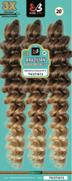 Bobbi Boss: 3x Brazilian Loose Deep Curl 20" Crochet Hair
