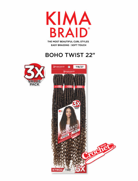 KIMA BOHO TWIST 22″ 3X Crochet Hair