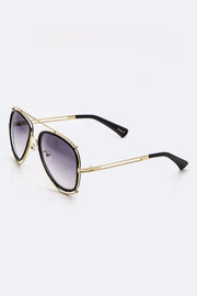 Iconic Double Bars Fashion Aviator Sunglasses