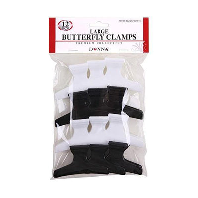 Butterfly Clamps 12 Pack Black and White