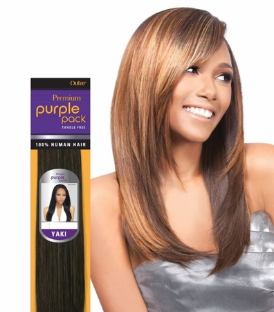 Outre Human Hair Weave Premium Purple Pack Yaki